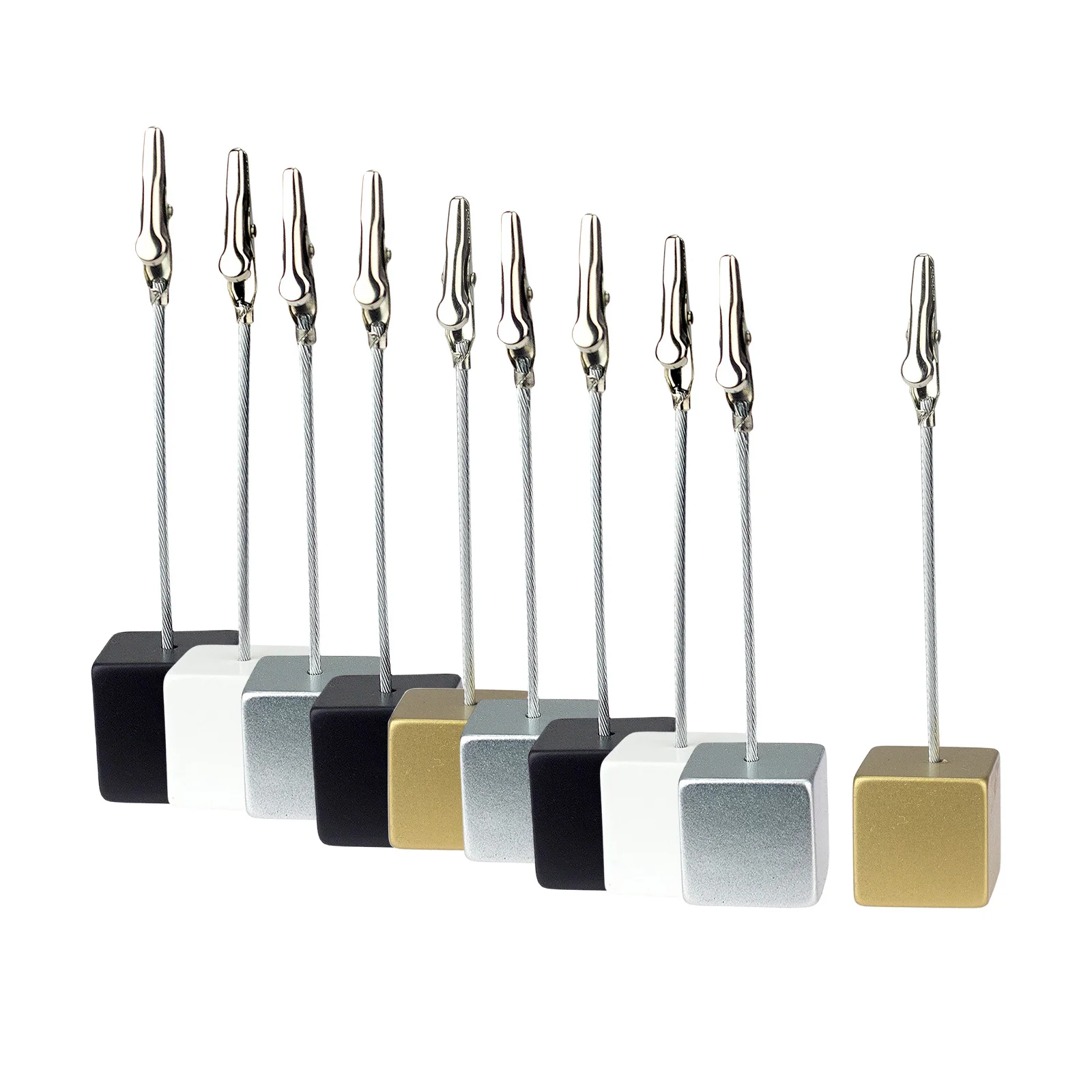 Lot 10pcs Cube ขาตั้งผู้ถือรูปถ่าย,ฐานเรซิ่น Memo Note คลิป,ตารางงานแต่งงาน Place Card CLAMP,ขายส่งแถมของขวัญ