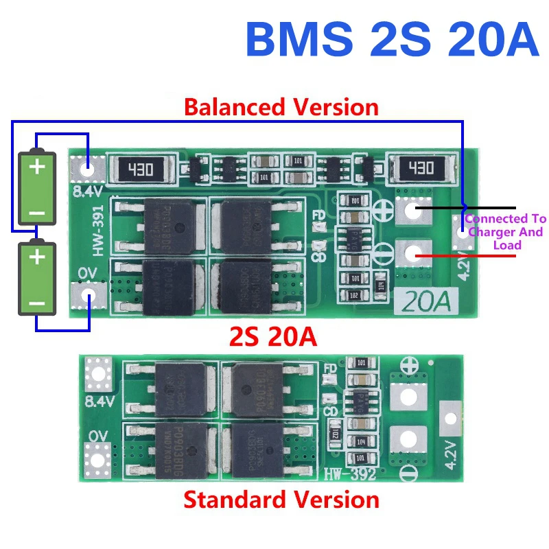 2S 20A 7.4V 8.4V 18650 Pin Lithium Ban Bảo Vệ/BMS Ban Tiêu Chuẩn/Cân Bằng Cho DIY