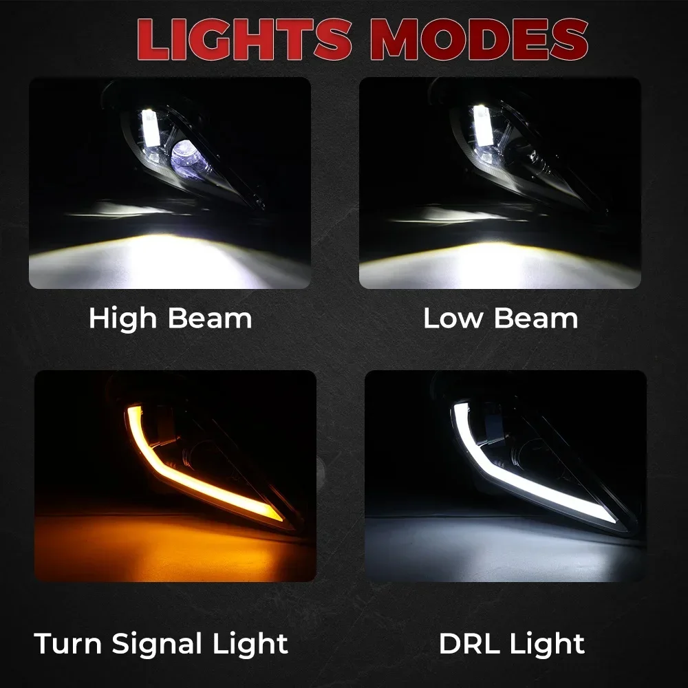 KEMIMOTO ATV LED DRL Reflektor przedni do Yamaha Raptor 700R 700 YFZ450R YFZ450 YFZ450X Wolverine 450 2006-2024 2025 Kierunkowskazy
