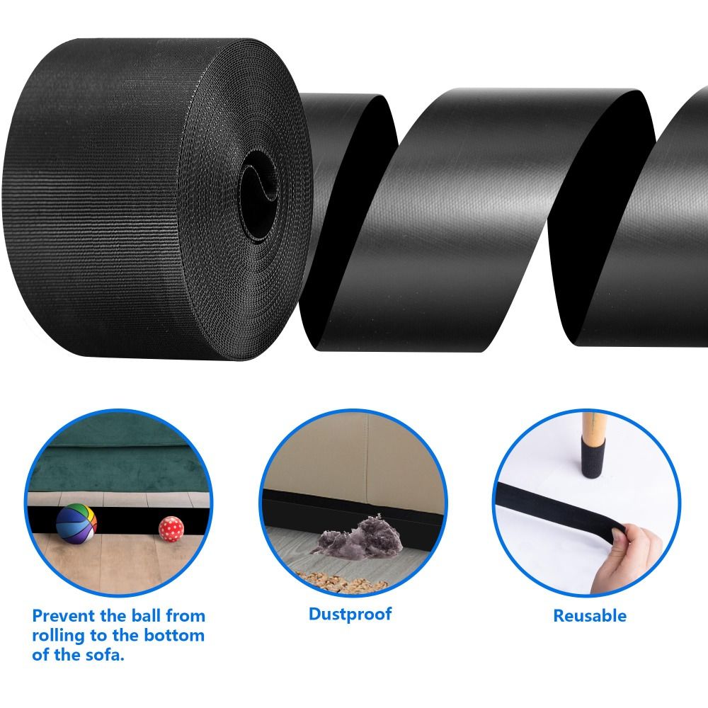 Durable 3/6/10M Sofa Toy Blocker Dustproof Adjustable Under Couch Blocker Nylon Adhesive Strap Sofa Edge Baffle