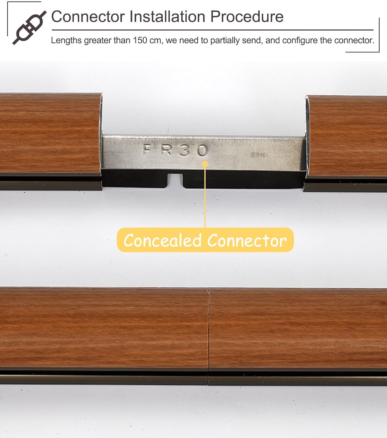 en pared de aleación de aluminio de grano de madera para dormitorio, divisor de habitación, soporte de barra de cortina (beige,