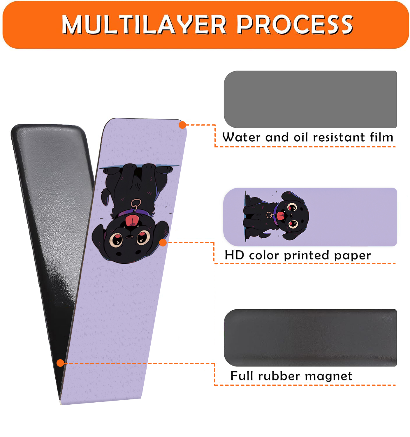 漫画の子犬の磁気ブックマーク 12 個: 教師と生徒用のカラフルなペーパークリップページマーカー