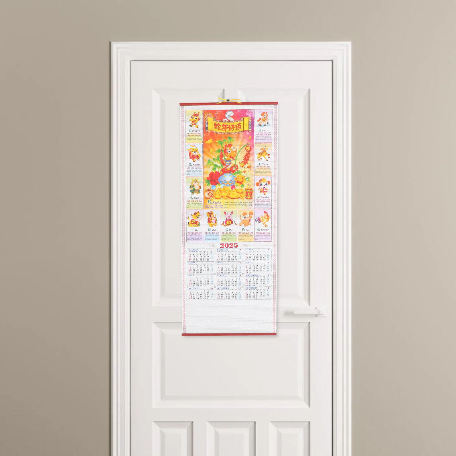2025 Wall Calendars Chinese Lunar Year of The Snake Hanging Scroll Desk Calander Paper Planning