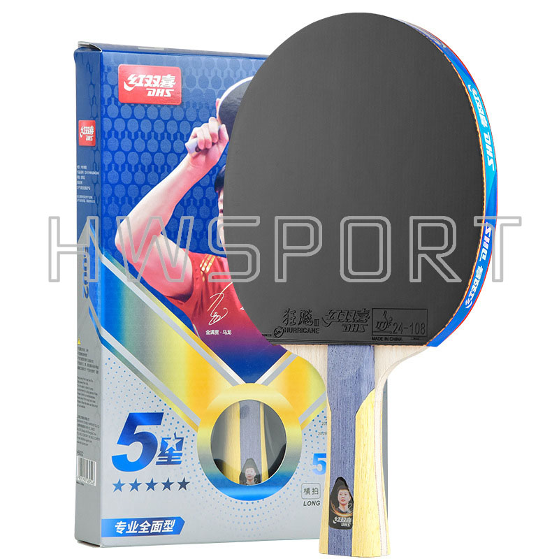 DHS H4002 4 Star Table Tennis Racket 5 Star 6 Star H5002 H6002 Ping Pong Racket Professional Pure Wood Paddle with Sticky Rubber