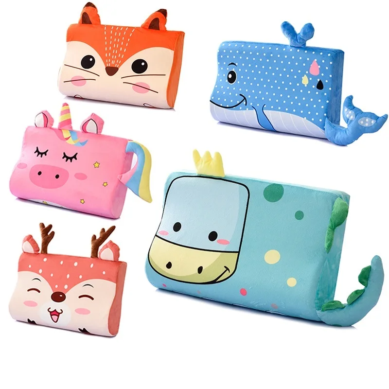Cuscino per bambini Memory Foam Cartoon 3-12 anni Cuscino di supporto per il sonno traspirante per alleviare il dolore al collo con copertura lavabile 45x27x6 cm