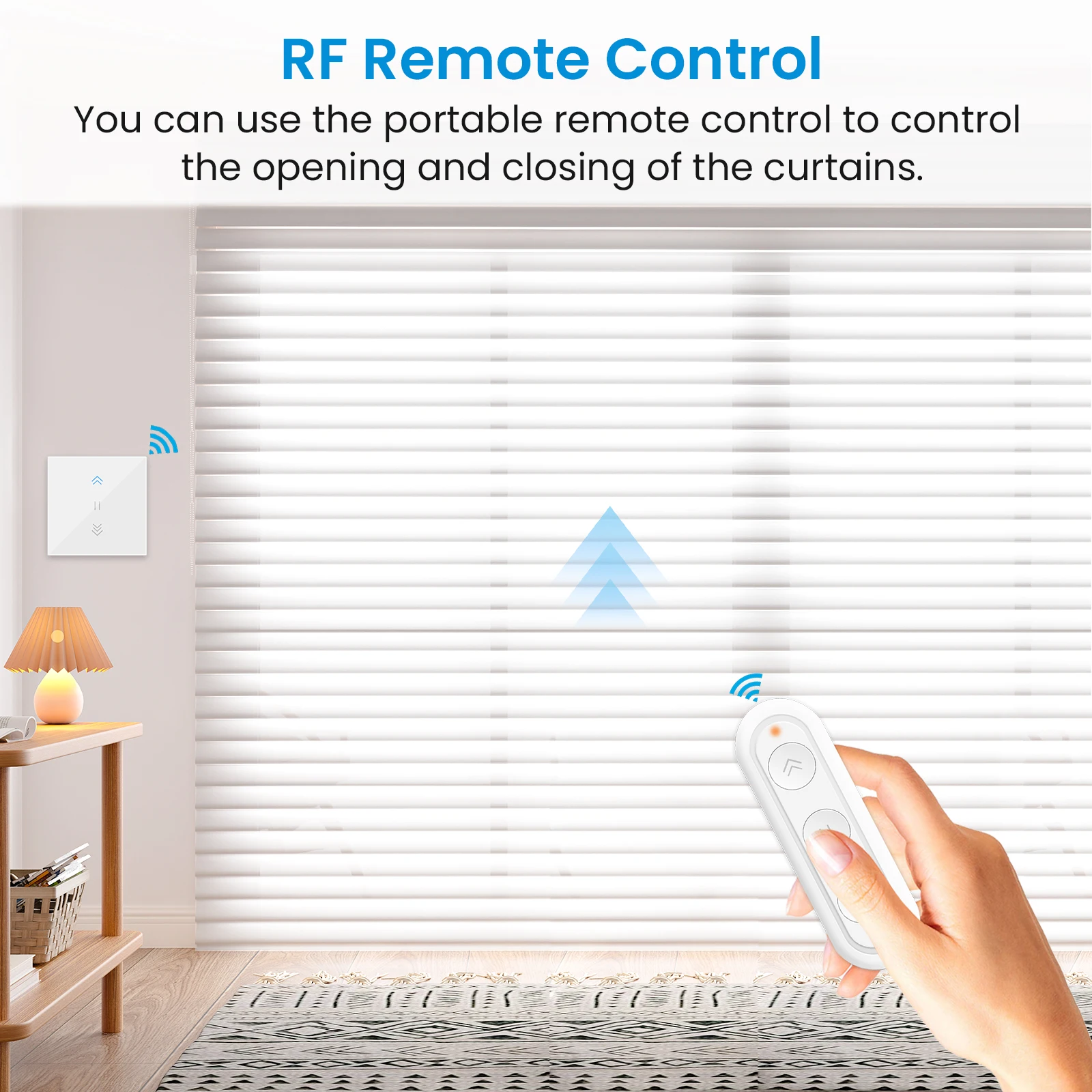 LoraTap-interruptor de cortina Tuya, interruptor de persianas enrollables, retroiluminación, motores tubulares RF y WiFi, vida inteligente, Google Home, Alexa Echo
