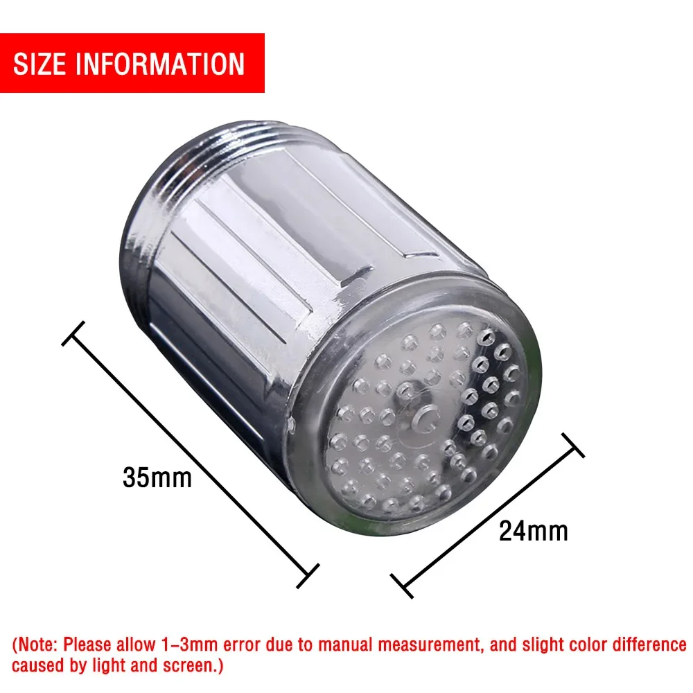Enjoydeal LED ก๊อกน้ําหัวฉีดหัวแปลกก๊อกน้ําหัวฉีดหัวฝักบัว TAP Luminous GLOW Light-up ห้องน้ํา 3 ประเภท LIGHT