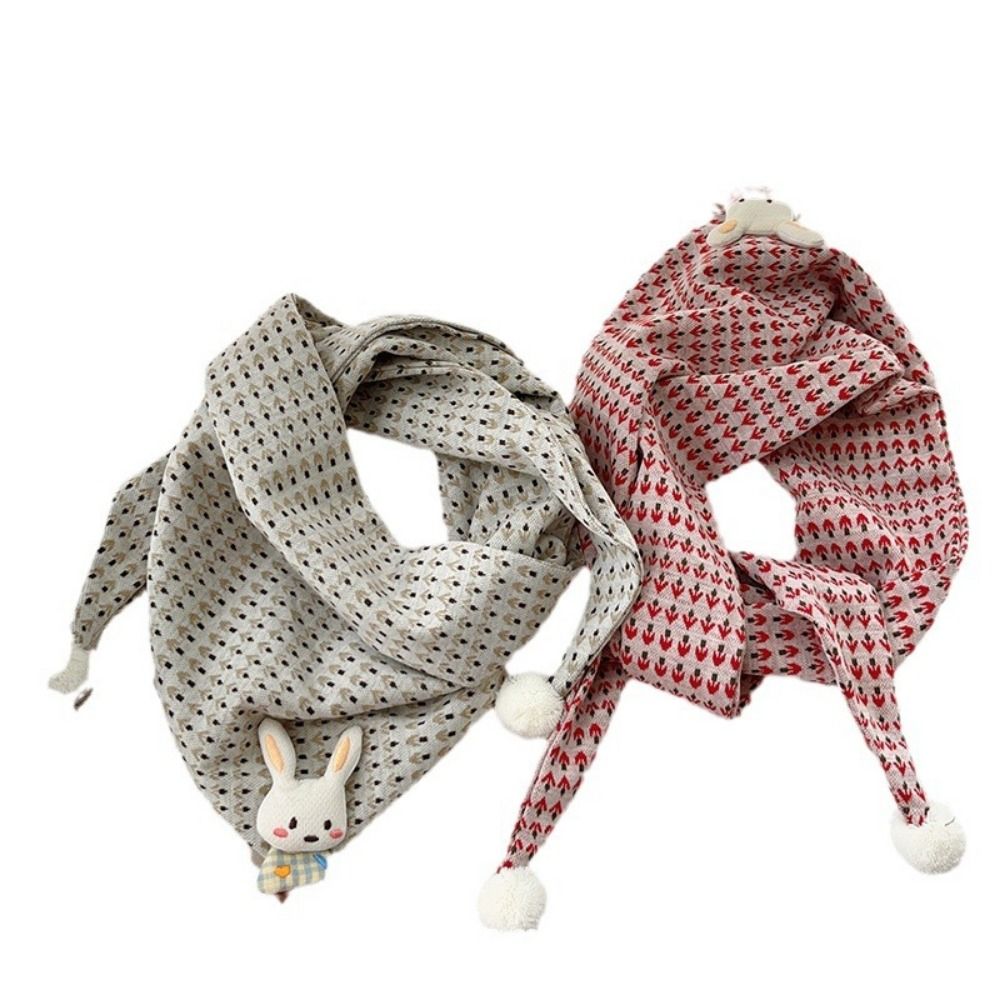 Moda fina bonito crianças cachecol de algodão impressão dos desenhos animados triângulo cachecóis bonito coelho confortável para usar babadores do bebê inverno