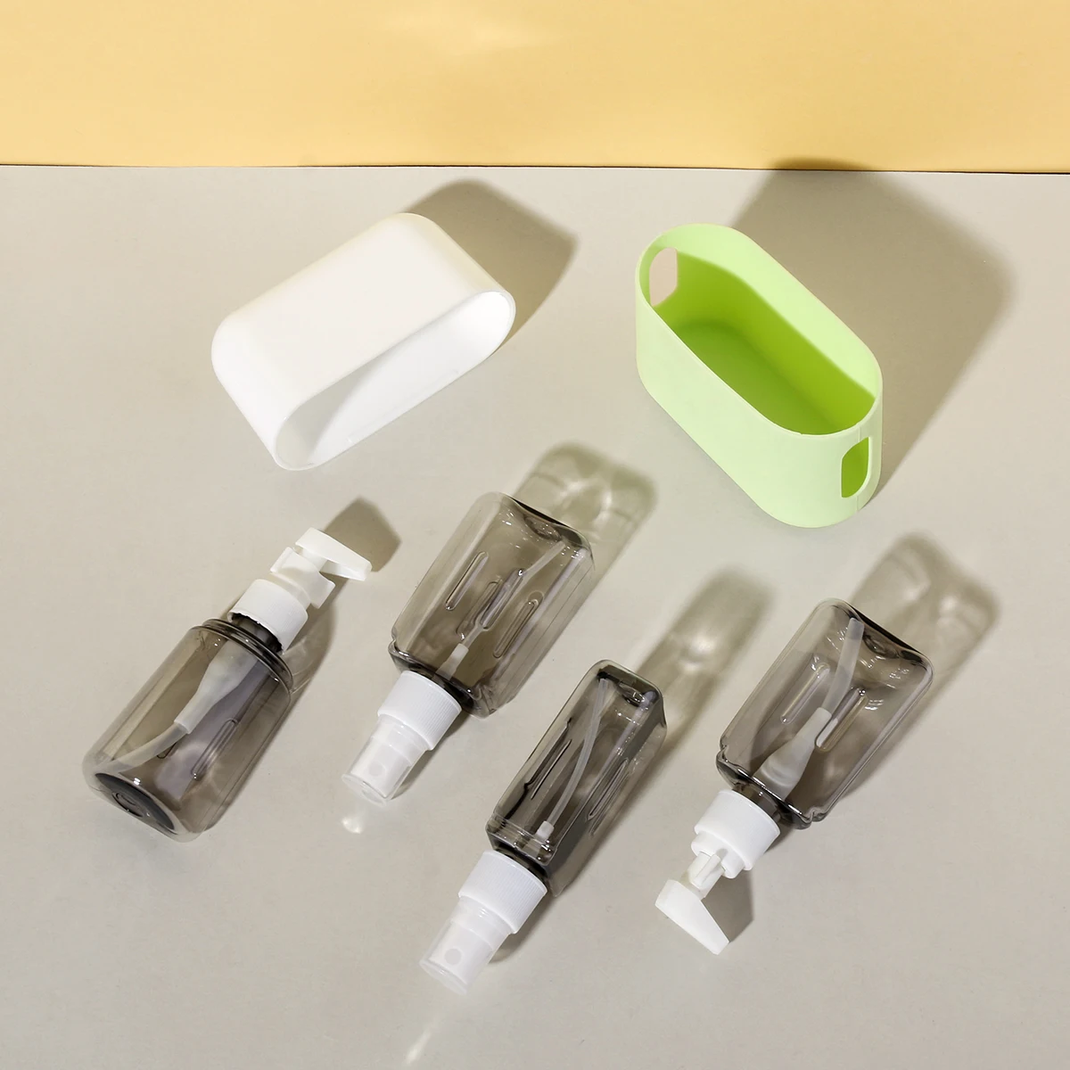4 In 1 50ml 여행용 병 세트 조합 샴푸 샤워 젤 핸드 워시 로션 스프레이 빈 병 여행용 키트 액세서리