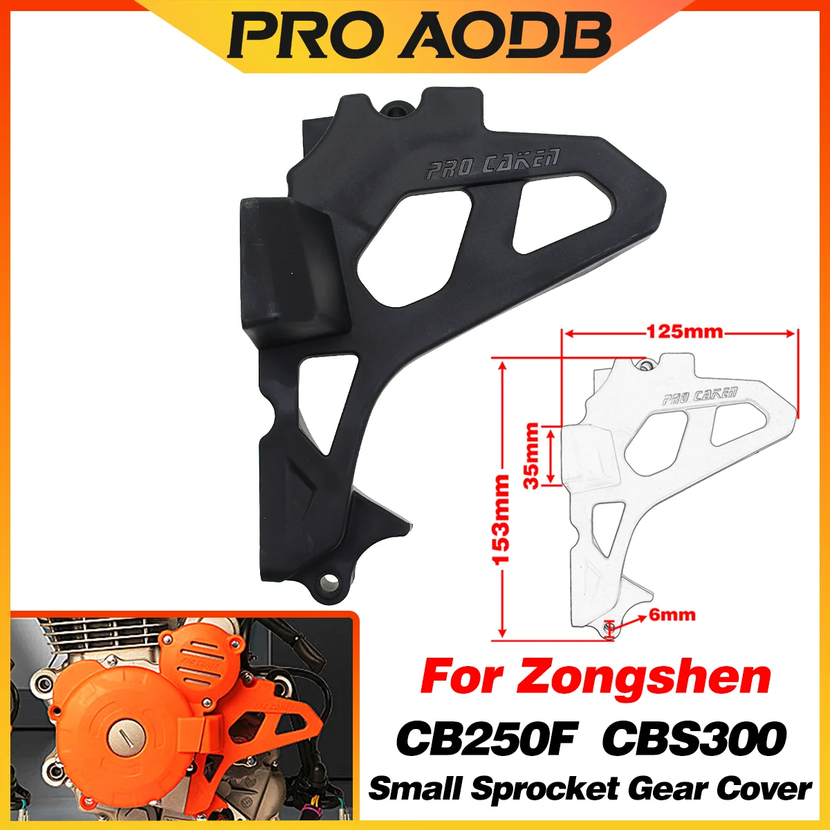Accesorios de modificación de cubierta protectora de engranaje de piñón pequeño de motor de motocicleta para ZONGSHEN ZS172mm CB250-F ZS174mm CBS300 KAYO