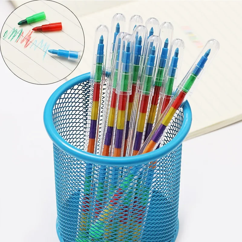 4 Màu Sắc 10 DIY Có Thể Thay Thế Bút Sáp Dầu Pastel Sáng Tạo Bút Chì Màu Graffiti Bút Dành Cho Trẻ Em Học Vẽ Tranh Dễ Thương Văn Phòng Phẩm