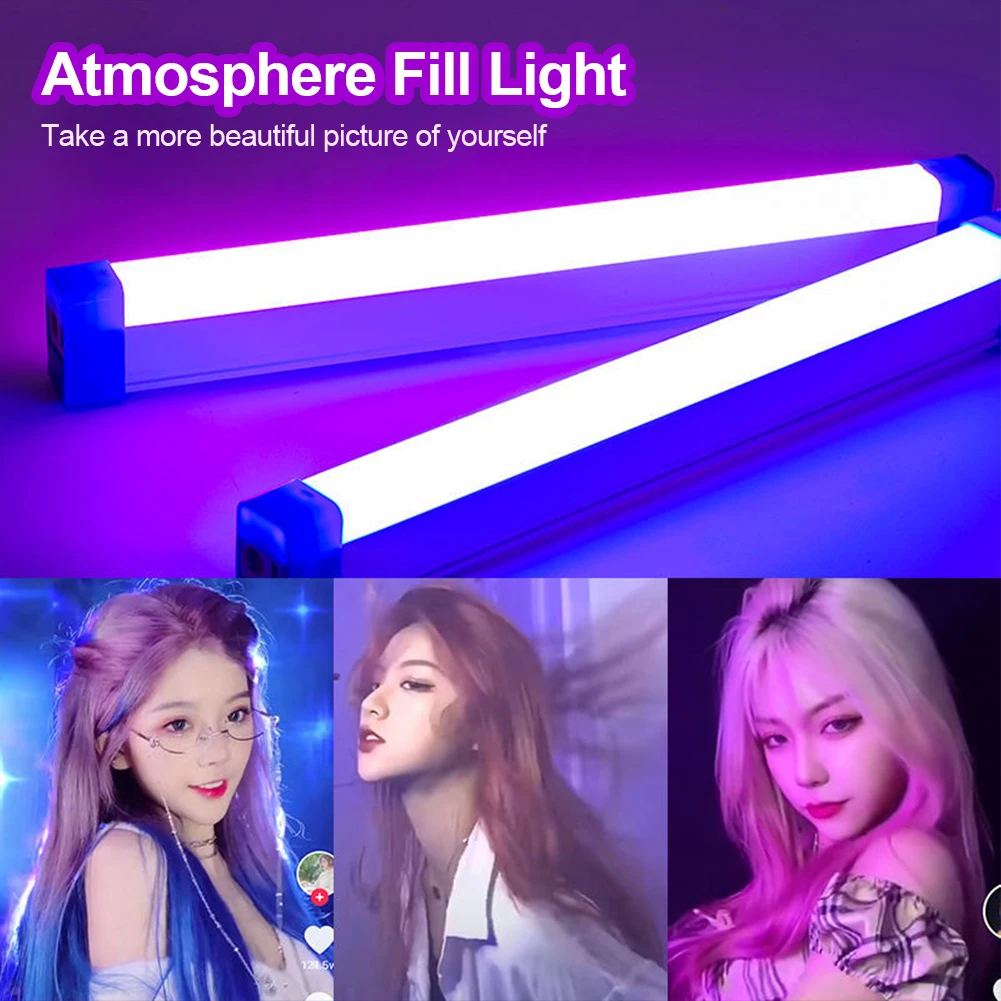 LED Video Light Wand มือถือแขวนเติมแสงการถ่ายภาพโคมไฟโคมไฟข้างเตียงแบบชาร์จไฟได้ LIGHT STICK สําหรับ Vlog ที่ถ่ายทอดสด