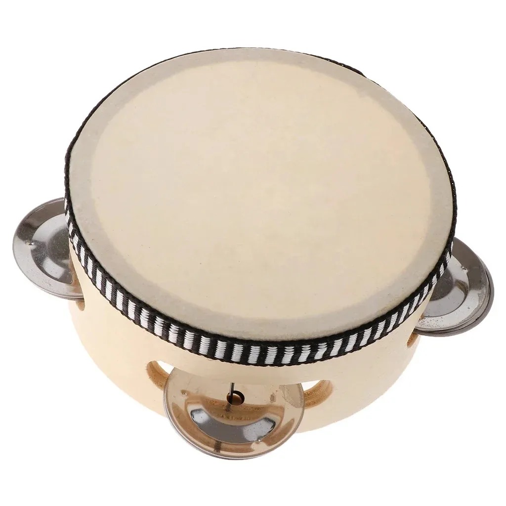 6 inch Hand Held Drum Tamboerijn Drum Metalen Jingles Percussie Muziekinstrument Voor KTV Party Games