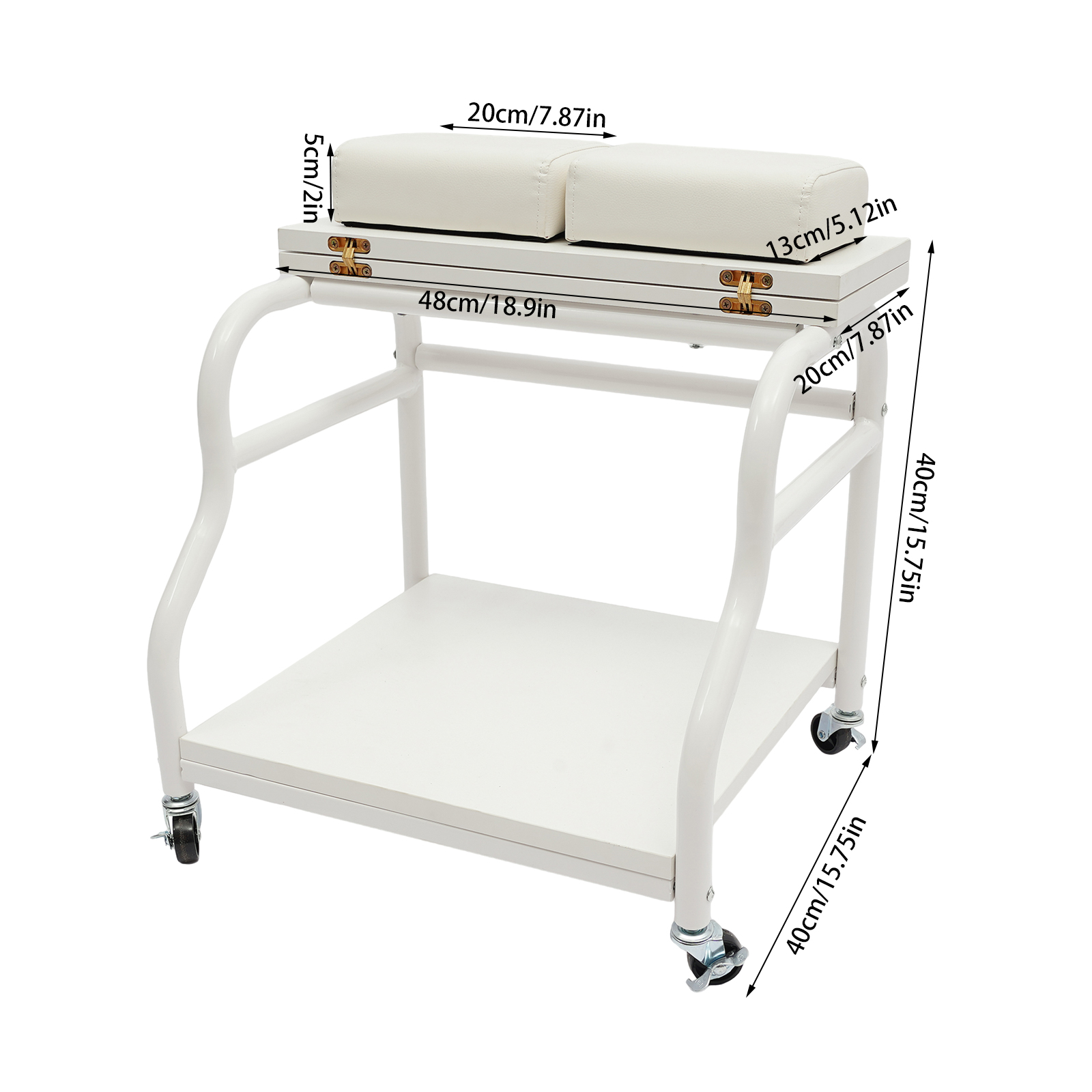 Bymaocar Carrello portatile per pediluvio Carrello per spa Carrello per unghie per salone di bellezza Supporto per poggiapiedi Tavolo da massaggio per mobili