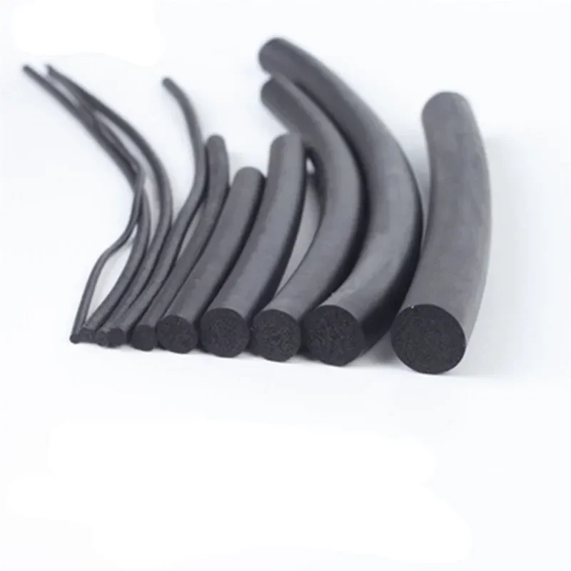 1M/5M/10M EPDM Sealling Strip 3/4/5/6/7/8/10mm Sound Proofing Dustproof Foamed Rubber O Type Round Seal Strips