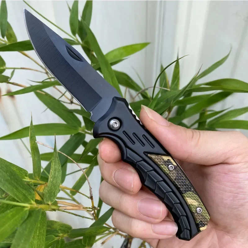 Nuevo práctico cuchillo plegable EDC afilado de acero inoxidable, cuchillo táctico de caza para acampar al aire libre, hoja de bolsillo afilada y duradera