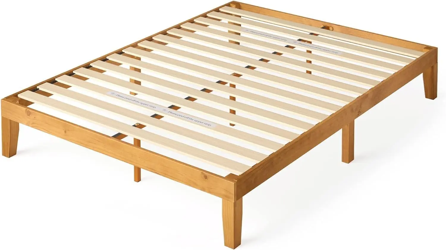 Alexia Double  135x190 cm  30 cm Height  Wood Platform with wood slat support  Rustic Pine Bro
