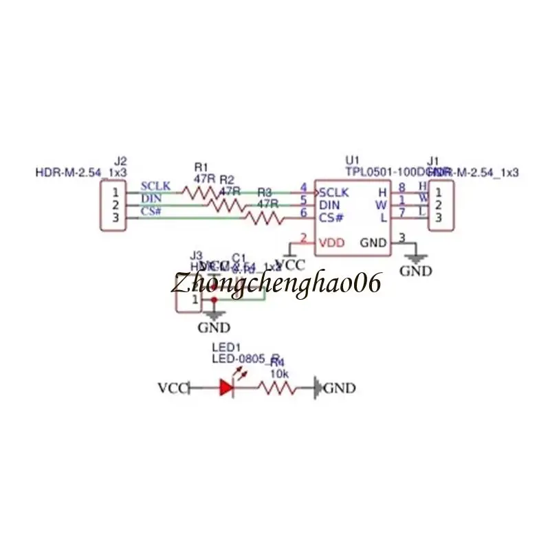 TPL0501 Цифровой потенциометр модуль 100K COSESANCE SPI для слухового 601F