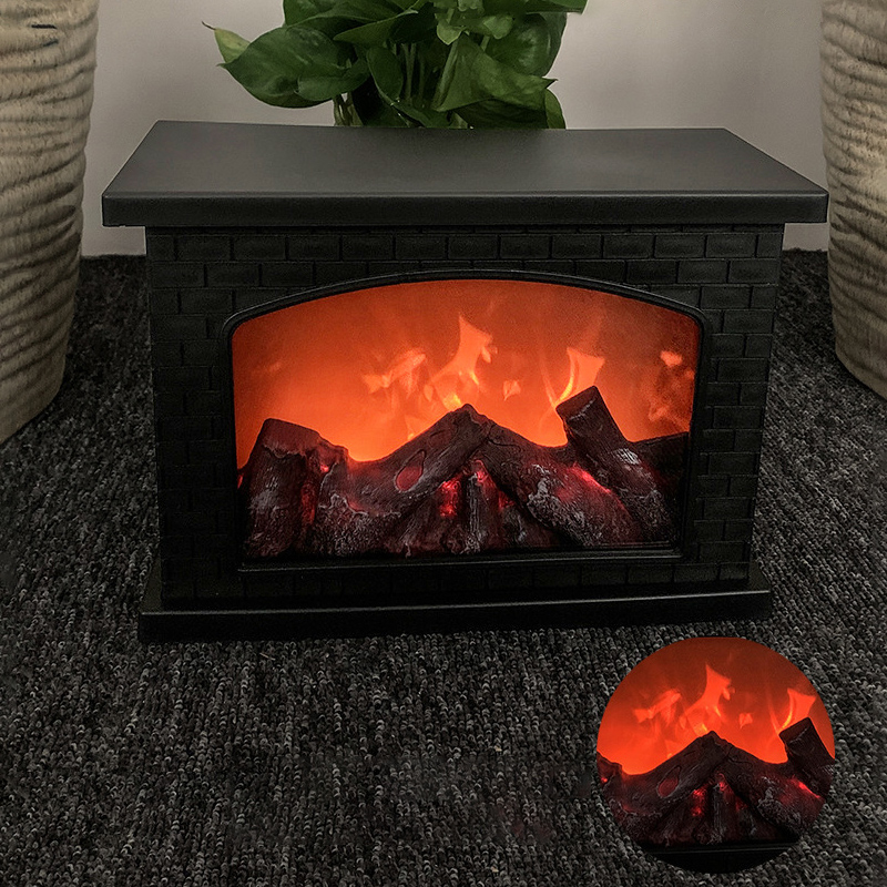Luce di fiamma per camino, luci da tavolo a LED in stile carbone, lampada USB o alimentata a batteria, per decorazioni per la casa calde per feste invernali, feste