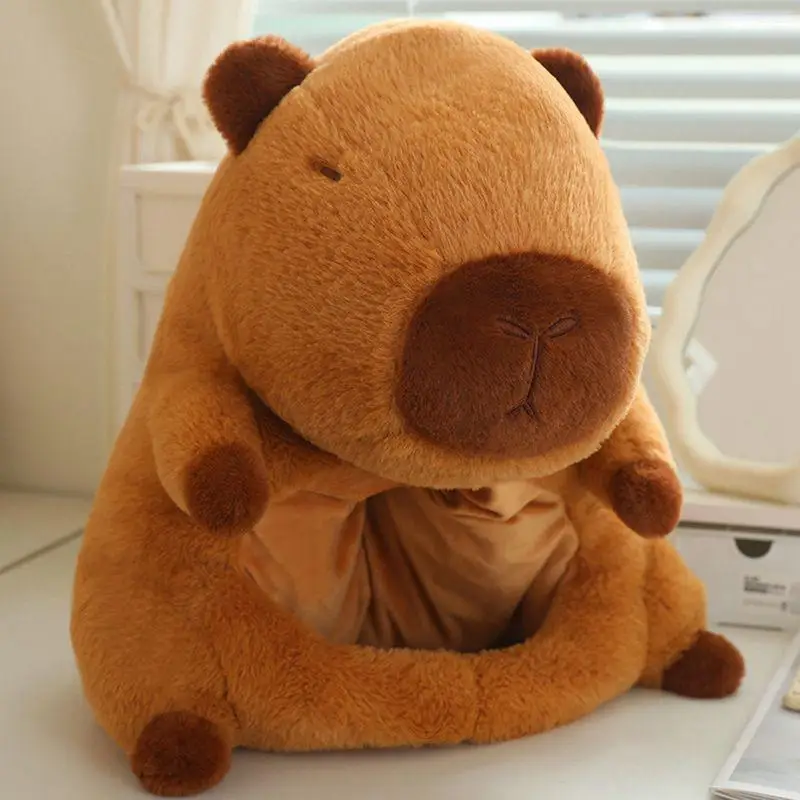 ตลก Capybara Headwear หมวกน่ารักนุ่ม Capybara Plush ฝาครอบหัวสัตว์ Masque การ์ตูน Headwear ตุ๊กตา Capybara หมวก