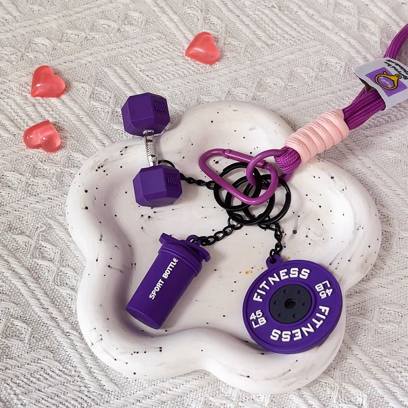 2025 QUENTE! Chaveiro de fitness ginásio barbell chaveiro levantamento de peso placa de peso de silicone presentes de ginásio presentes de treino saco presente