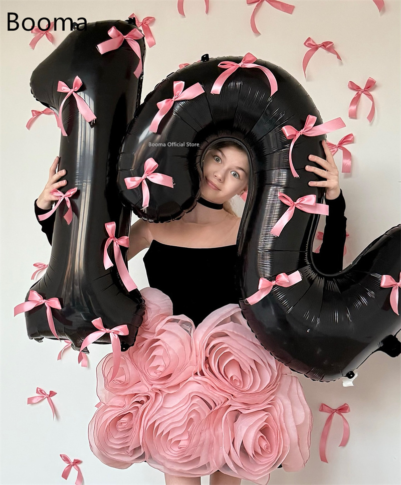 Booma A-Linie Blumen Mädchen Kleider Hochzeit Party Kleid für Kinder Ärmellose Blumen Mädchen Ballkleider Maßgeschneidert 2025