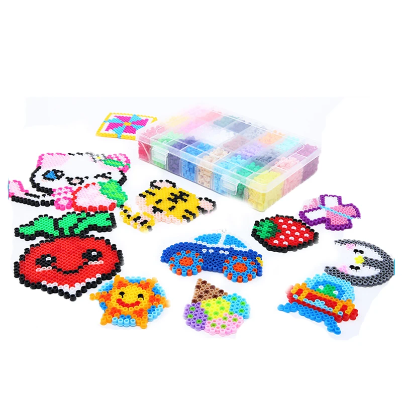 Perler contas kit 5mm hama contas criativo 3d quebra-cabeça conjunto completo com todos os acessórios engomar contas artesanais brinquedo presente
