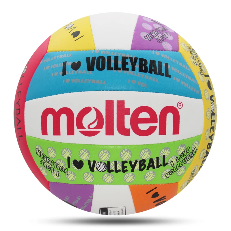 Neueste geschmolzene Volleybälle, Standardgröße 5, Soft-Touch-PU, hochwertiges Indoor-Outdoor-Sporttrainingsspiel, buntes Volleybol
