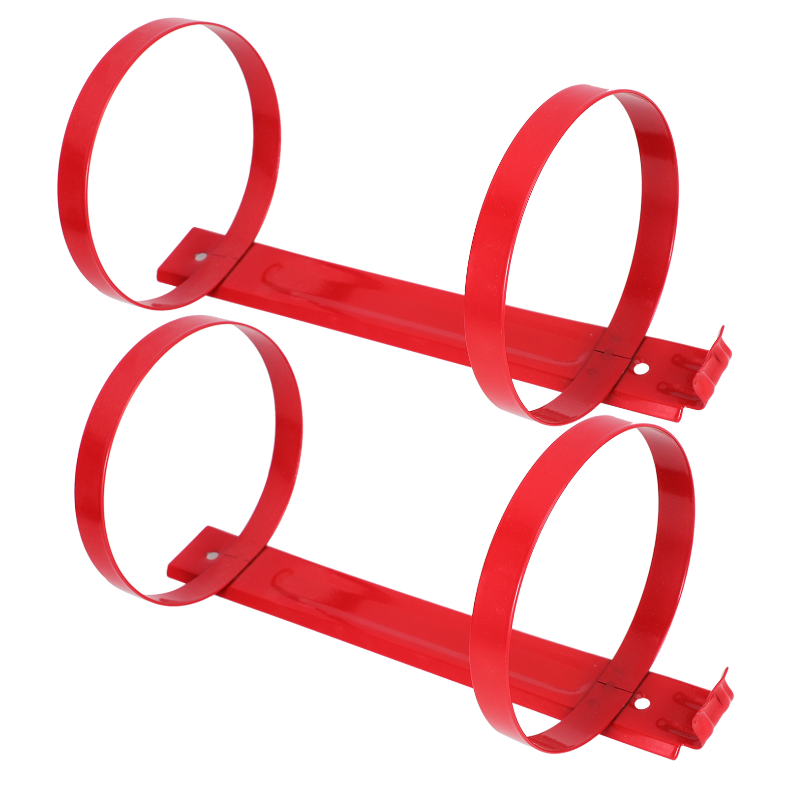 2-teilige Haken-Feuerlöscher-Halterung für die Automontage, LKW-Wand, roter Ständer