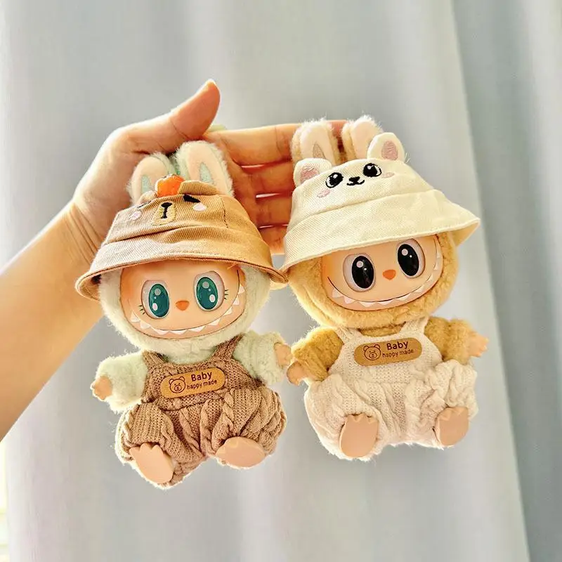Mini Plüsch Puppe Kleidung Outfit Zubehör Für Korea Kpop Exo Labubu Idol V1 V2 blase overalls hut Kleidung Geschenk