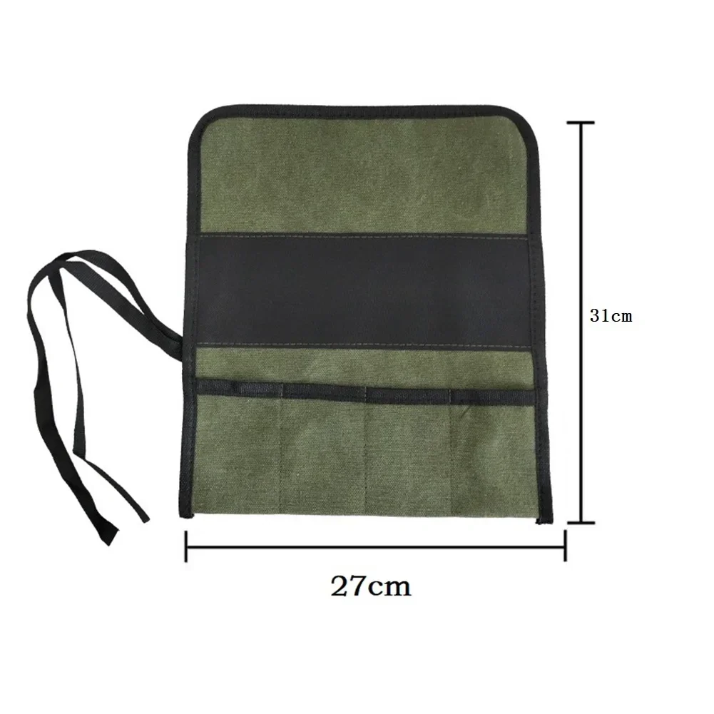 Borsa per attrezzi arrotolabile multiuso resistente Custodia in tessuto Oxford per chiavi Cacciaviti Trapani Parti di attrezzi da giardino appese