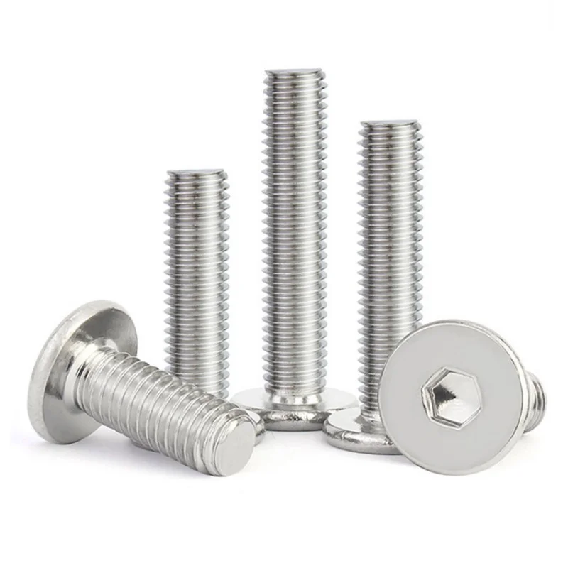 Tornillo de cabeza de oblea plana con casquillo hexagonal ultrafino de acero inoxidable 304 CM M2 M2.5 M3 M4 M5 perno de cabeza ultrafina hexagonal Allen