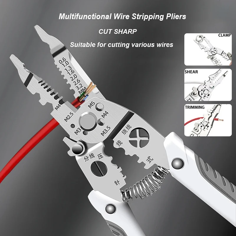 Multifunctional Wire Stripping Pliers Electrician Specific Cable Branching, Winding Crimper Pliers Electricians Maintenance Tool