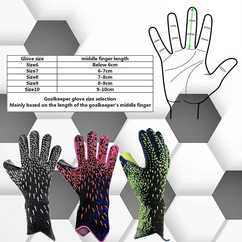 ถุงมือยางผู้รักษาประตูฟุตบอล sarung Tangan kiper มืออาชีพหนาสำหรับผู้ใหญ่เยาวชนการฝึกอบรมกีฬาฟุตบอล