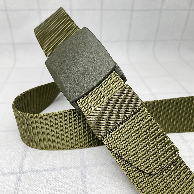 Cinto de nylon com fivela automática, cinto tático multifuncional de lona para caça ao ar livre, cinto masculino de alta qualidade