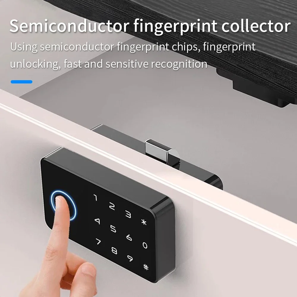 Tuya-cerradura inteligente con huella dactilar, cerradura de leva sin perforaciones, puerta, cajón, archivador, buzón de correo, muebles, armario, cerraduras