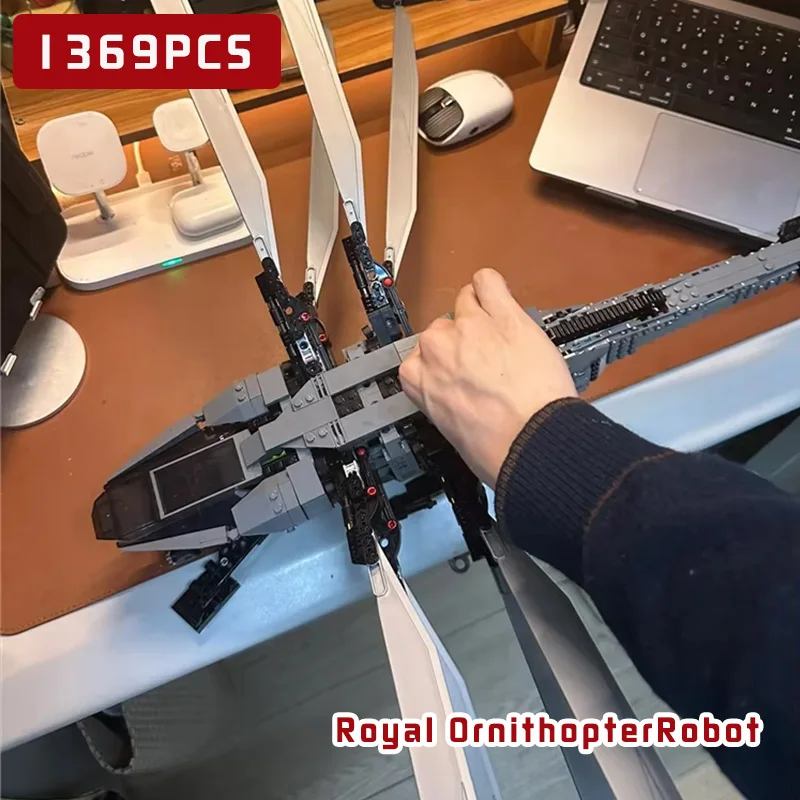DIY Dune Royal klappende vleugelvliegtuigen geassembleerde bouwstenen helikopter gevechtsvliegtuigen kinderjongen speelgoed verjaardag