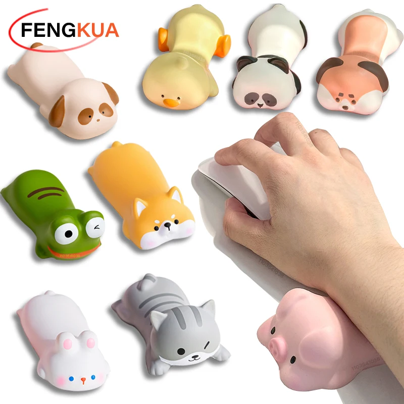 New Cute Animal Wrist Rest Mouse Pad Support Ergonomics Memory Foam Desktop Computer Laptop  Arm Rest Cat Dog Duck Panda Toys