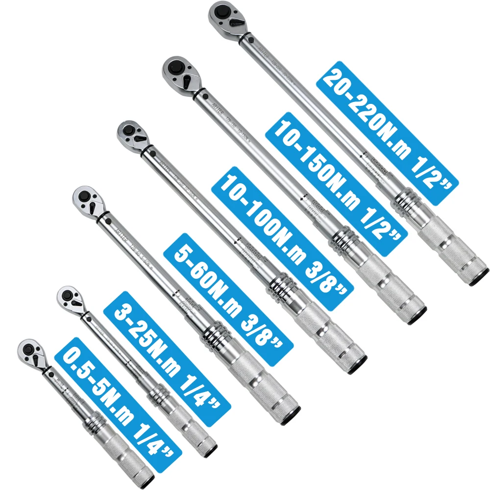 ARITER 1/4 3/8 1/2 Vuông Ổ Mô Men Xoắn Cờ Lê 0.5-350N. M Độ Chính Xác 3% Xe Ô Tô Dụng Cụ Sửa Xe Đạp Cầm Tay Cờ Lê 2 Chiều Ratchet Chìa Khóa