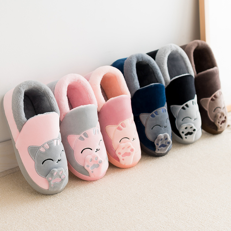 Crianças chinelos de interior inverno sapatos quentes crianças mãe pai casa chinelo estilo dos desenhos animados anti-deslizamento meninos meninas calçados de algodão