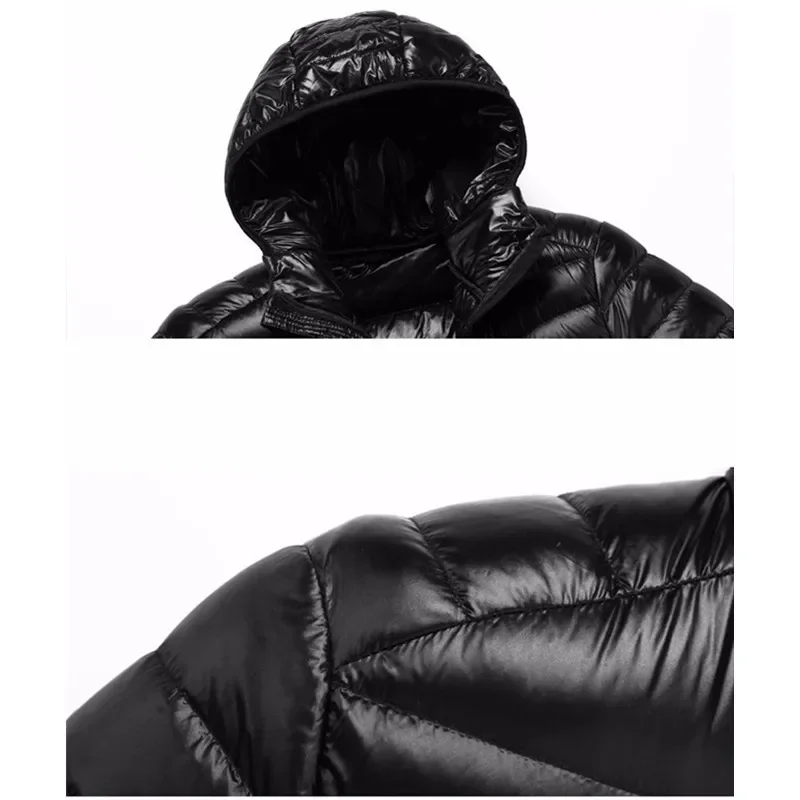 Fashion Boutique White Duck Down Solid Color Lightweight Men's Casual Hooded Down Jacket Male Down Jacket Spring and Autumn