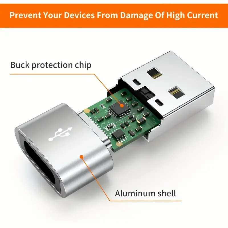 NNBILI 5pcs OTG USB to USBC Adapters Durable Metallic Build Universal Compatibility Including Macbook Samsung S24 IWatch AirPods