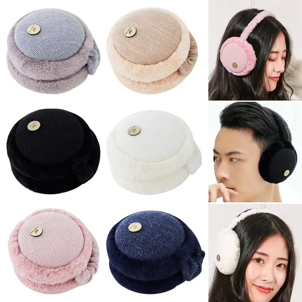 Orejeras suaves para exteriores para hombre y mujer, orejeras de felpa plegables, protección contra el frío, calentador de orejas para invierno