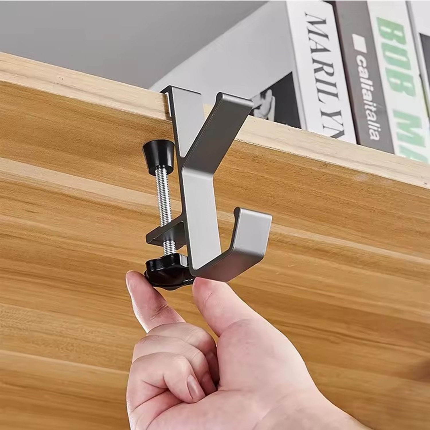 1/2pc Adjustable Desk Edge Hook Gaming Headset Desk Hanger Backpack Storage Hanging Hook Holder Punch-free Home Office Organizer