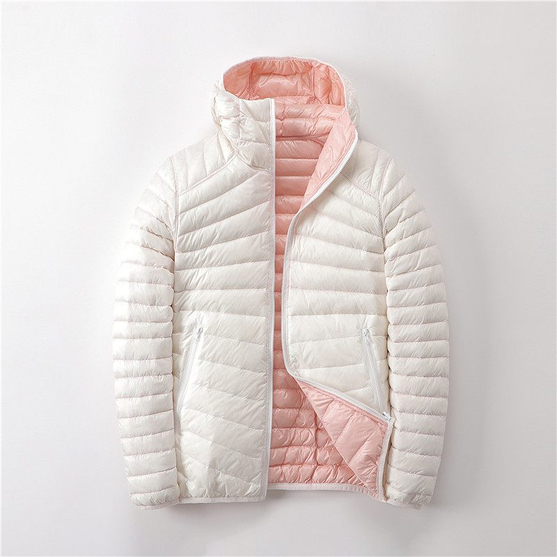 2 em 1 jaquetas ultra leves mulheres ambos os lados usam 90% casacos de pato senhora impermeável portátil puffer jaqueta outerwear JK-869