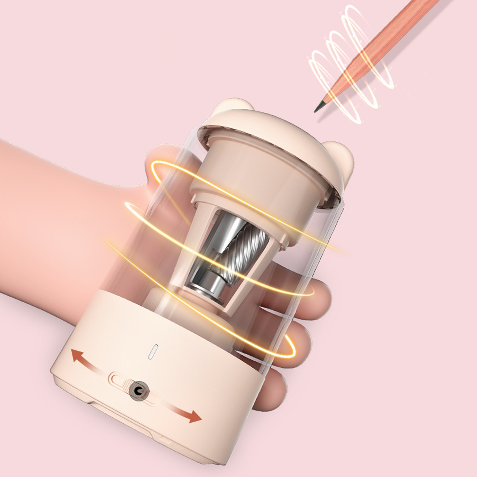 Electric Pencil Sharpener Electric Pencil Sharpener Fully Automatic Fast Sharpen Portable for 6mm-8mm Wood Pencils School Office