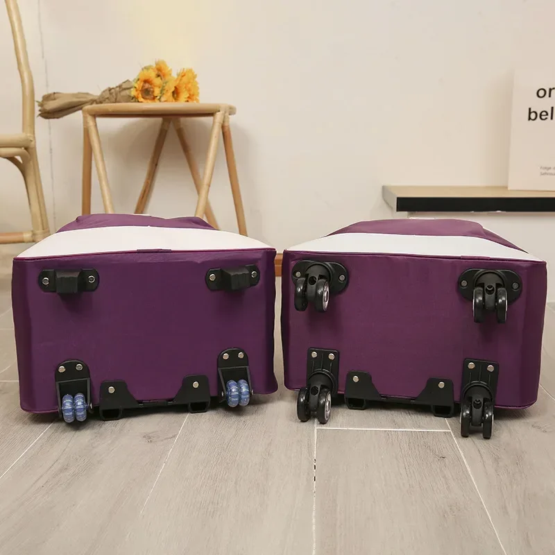 Bolsa de viagem feminina com carrinho, mochila multifuncional com rodas, mala à prova d'água