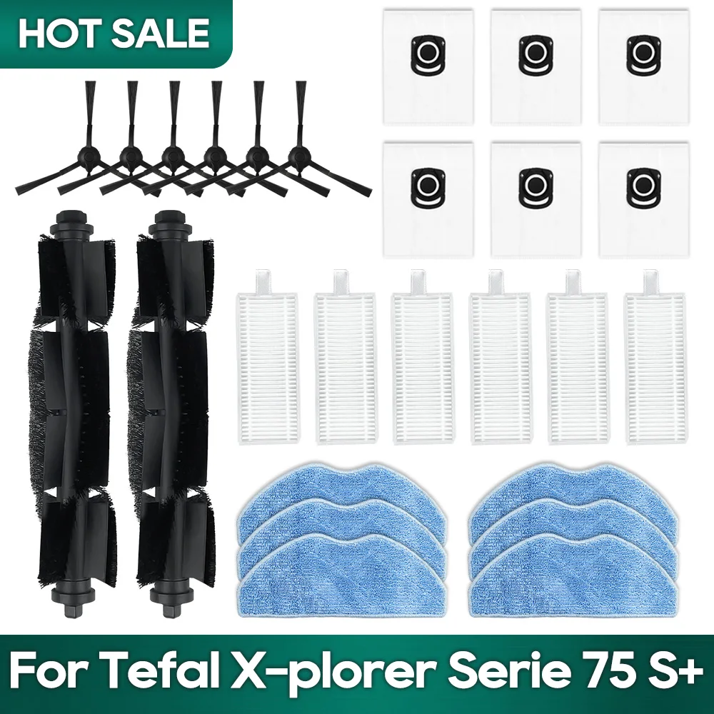 Tefal rowenta x-pler serie 75s r8577wh、75s+ rg8597w / r8587whアクセサリヘパフィルターモップダストバッグに適合
