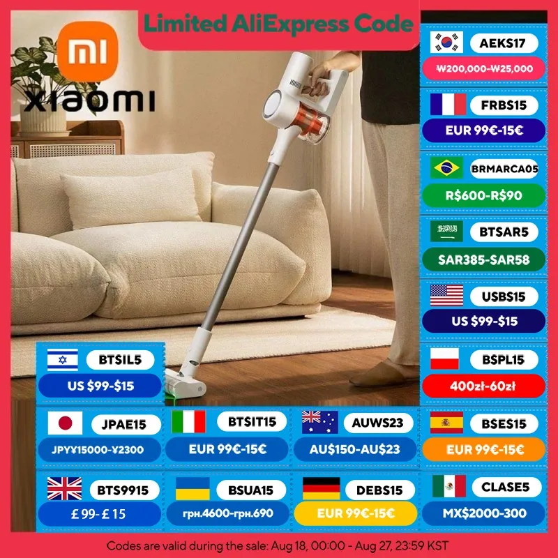 XIAOMI MIJIA Kabelloser Staubsauger, 2 Staub-Display-Edition, 24 kPa Saugleistung, maximale Akkulaufzeit 60 Minuten, kabelloser Handstaubsauger