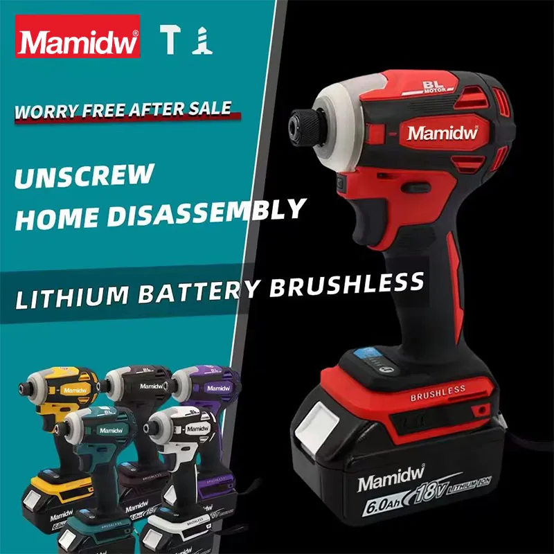 Mamidw DTD172 18V Cordless Impact Screwdriver Brushless Electric Impact Drill Wood/olt/T-Mode Power Tools For Makita 18v Battery